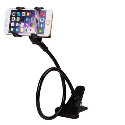 Phone holder with a smartphone on a white background