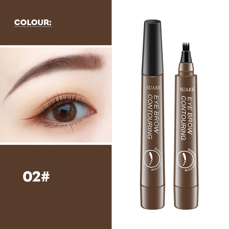 4 Tips Eyebrow Tattoo Pencil with close-up of eye and eyebrow on a white background